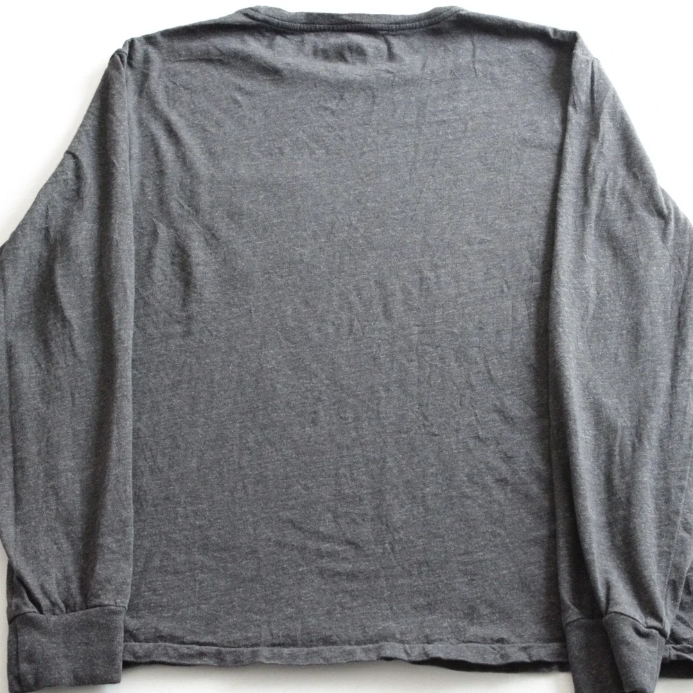 Polo Ralph Lauren Mens M Gray Long Sleeve Pocket T Cotton Pony Logo Casual Relax